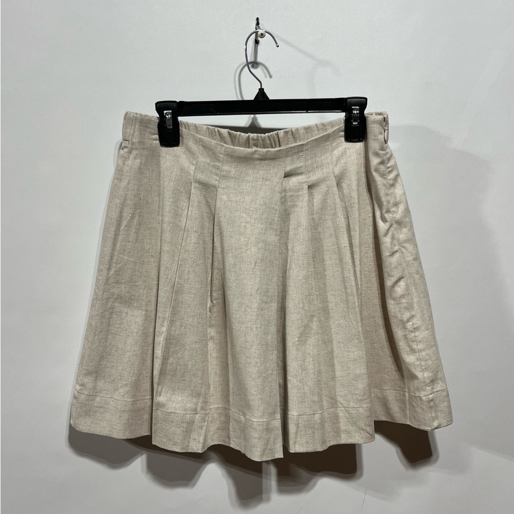 Banana Republic Pleated‎ Linen Blend Skort/Skirt In Tan Size Medium